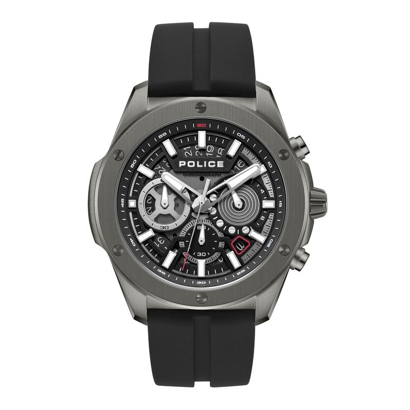 Police Warren Black Dial Gunmetal Men's Watch
