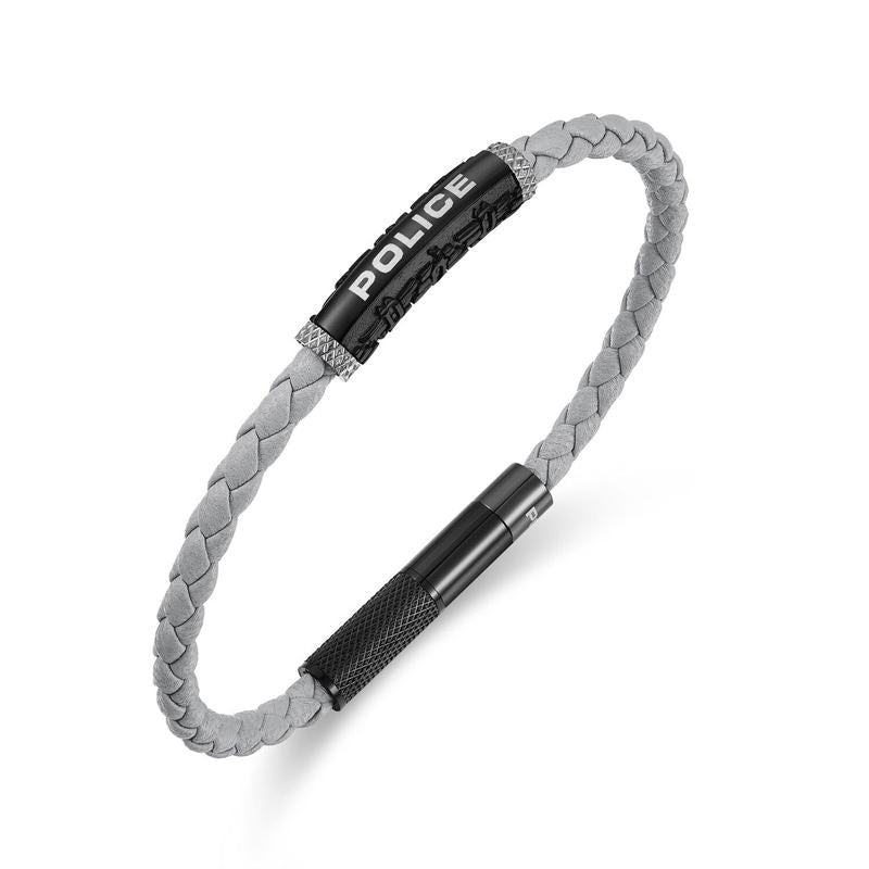 Police Warren Men's Polished Metal Bracelet