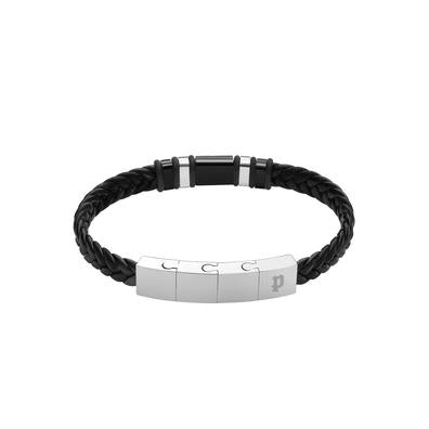 Police Wavebreaker Black Leather Police Bracelet