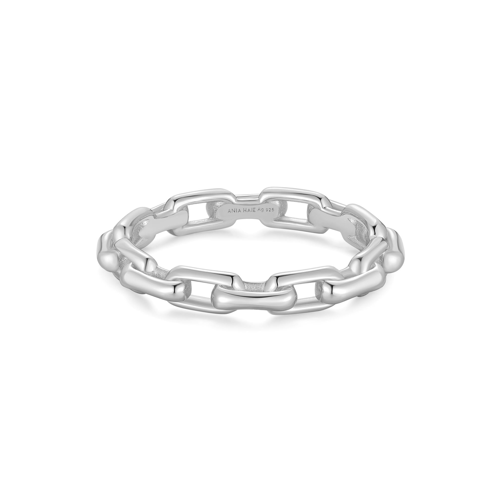 Elegant Sterling Silver Paper Clip Link Ring Adjustable