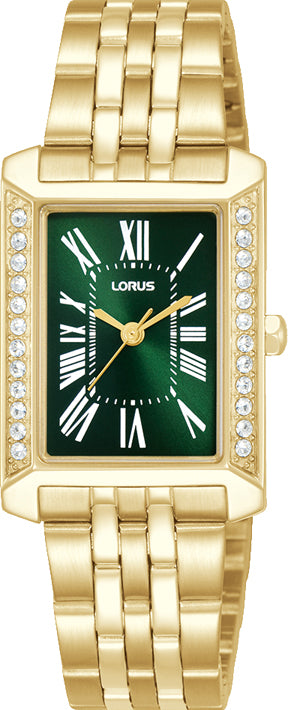 Lorus Ladies Rectangle Green Dial Watch