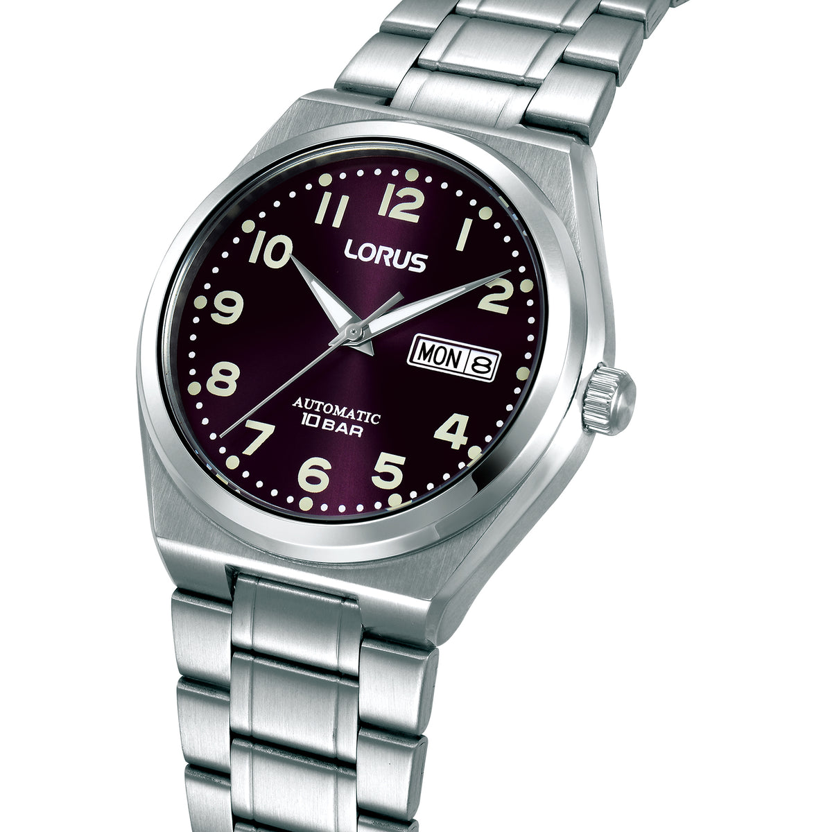 Lorus Automatic Purple Sunray Dial Men's Watch