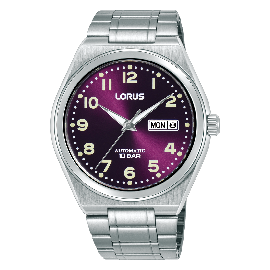 Lorus Automatic Purple Sunray Dial Men's Watch
