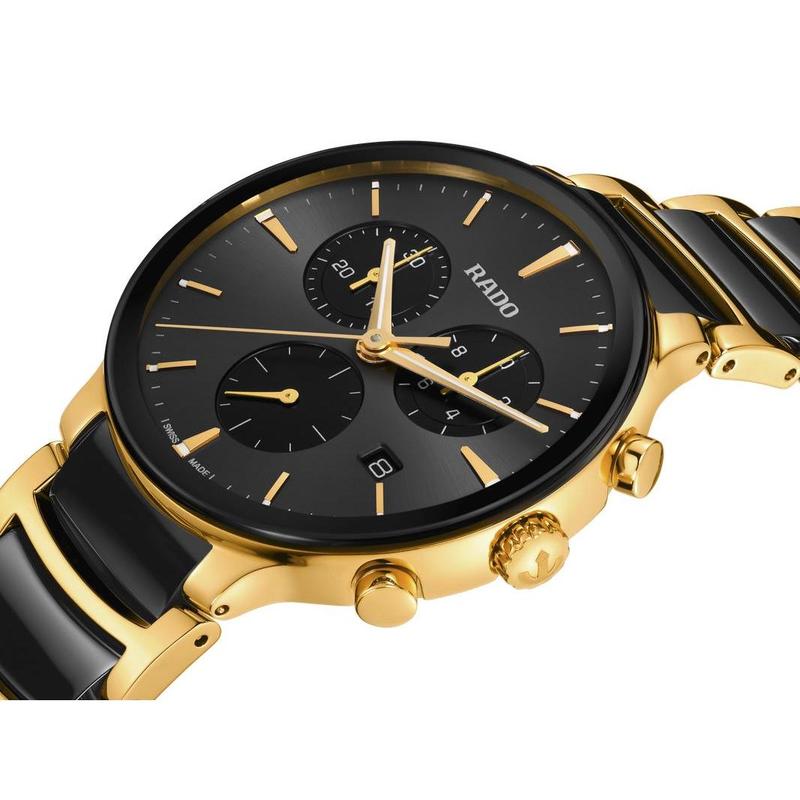 Rado Centrix Chronograph PVD Gold-Coated Quartz Watch R30211152
