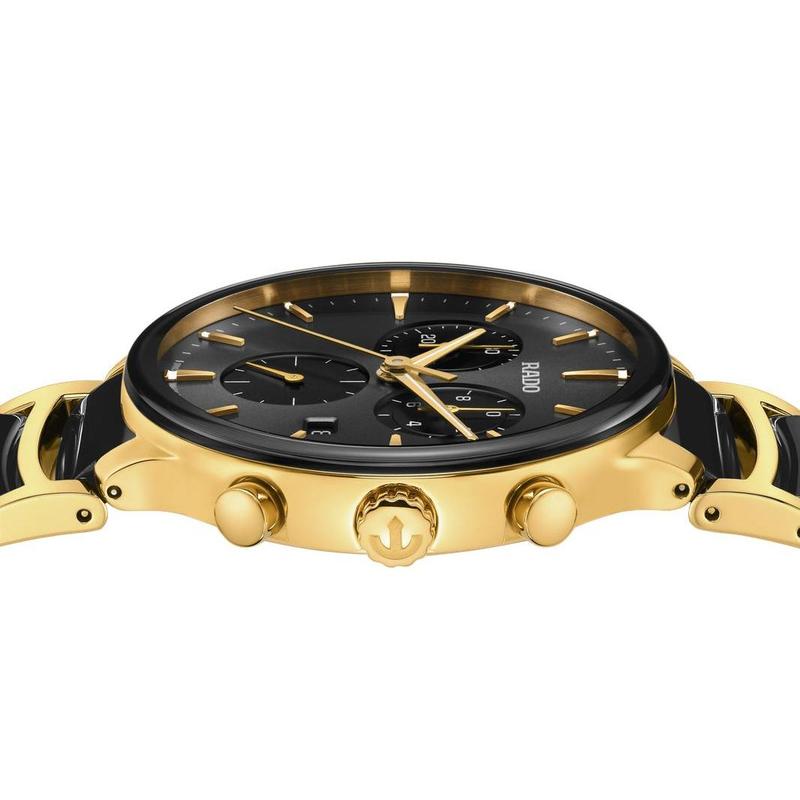 Rado Centrix Chronograph PVD Gold-Coated Quartz Watch R30211152