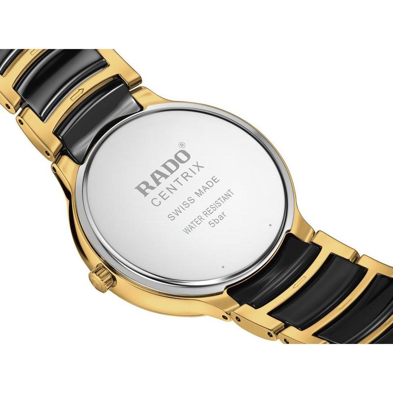 Rado Centrix Quartz Watch Gold PVD Black Dial R30022152
