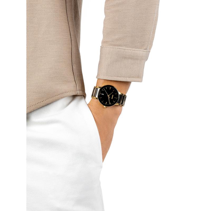 Rado Centrix Quartz Watch Gold PVD Black Dial R30022152
