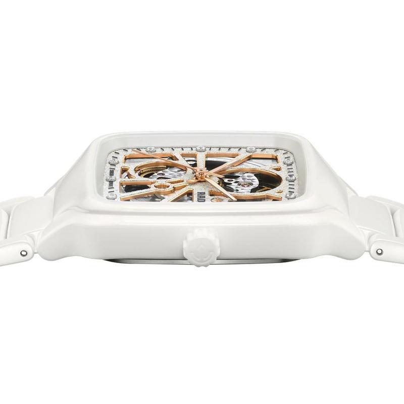 Rado True Square Automatic Open Heart White High-Tech Ceramic Diamond Watch R27073722