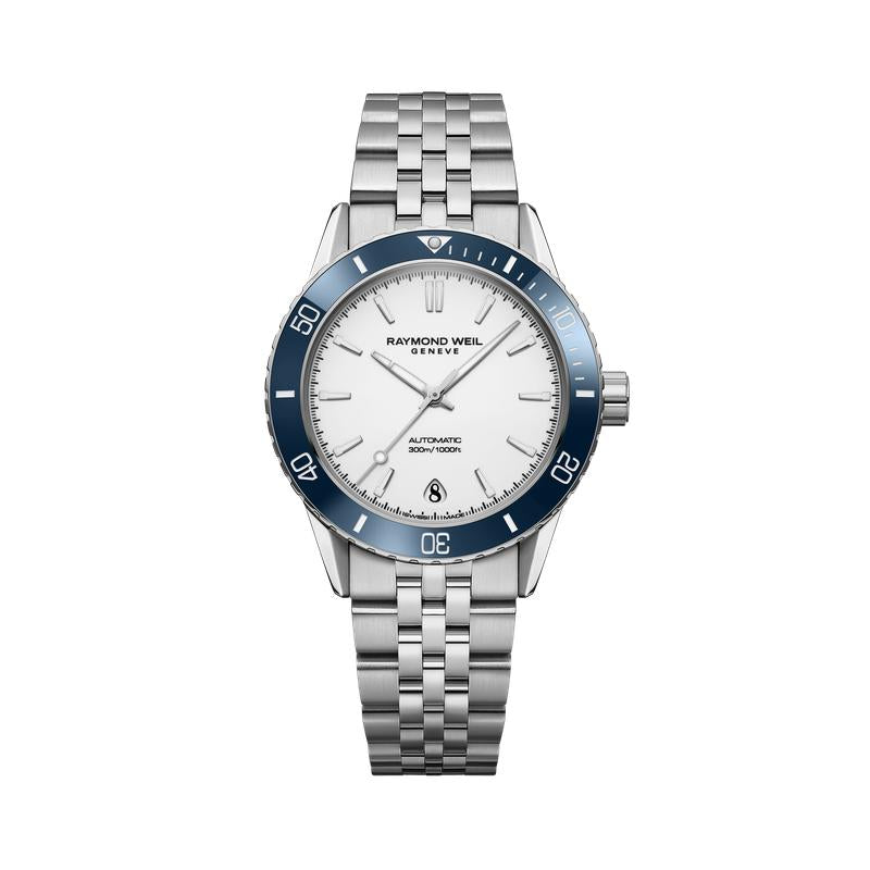 Raymond Weil Freelancer Diver Automatic 36mm White Dial Steel Watch