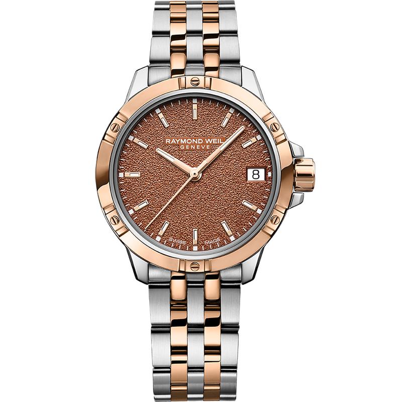 Raymond Weil Tango Classic Quartz Watch Two-Tone Frosted Terracotta Dial - R5960SP570061