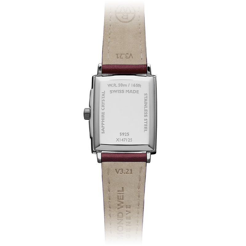 Raymond Weil Toccata Ladies Ruby Dial Diamond Leather Watch - R5925STC00451