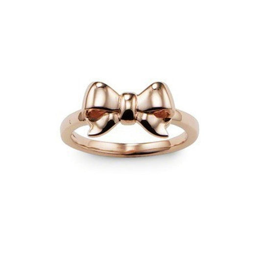 Rose Plain Gold Plated Bow Ring