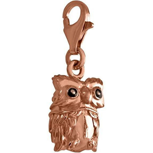 Rosegold Silver Plated Owl Charm Pendant
