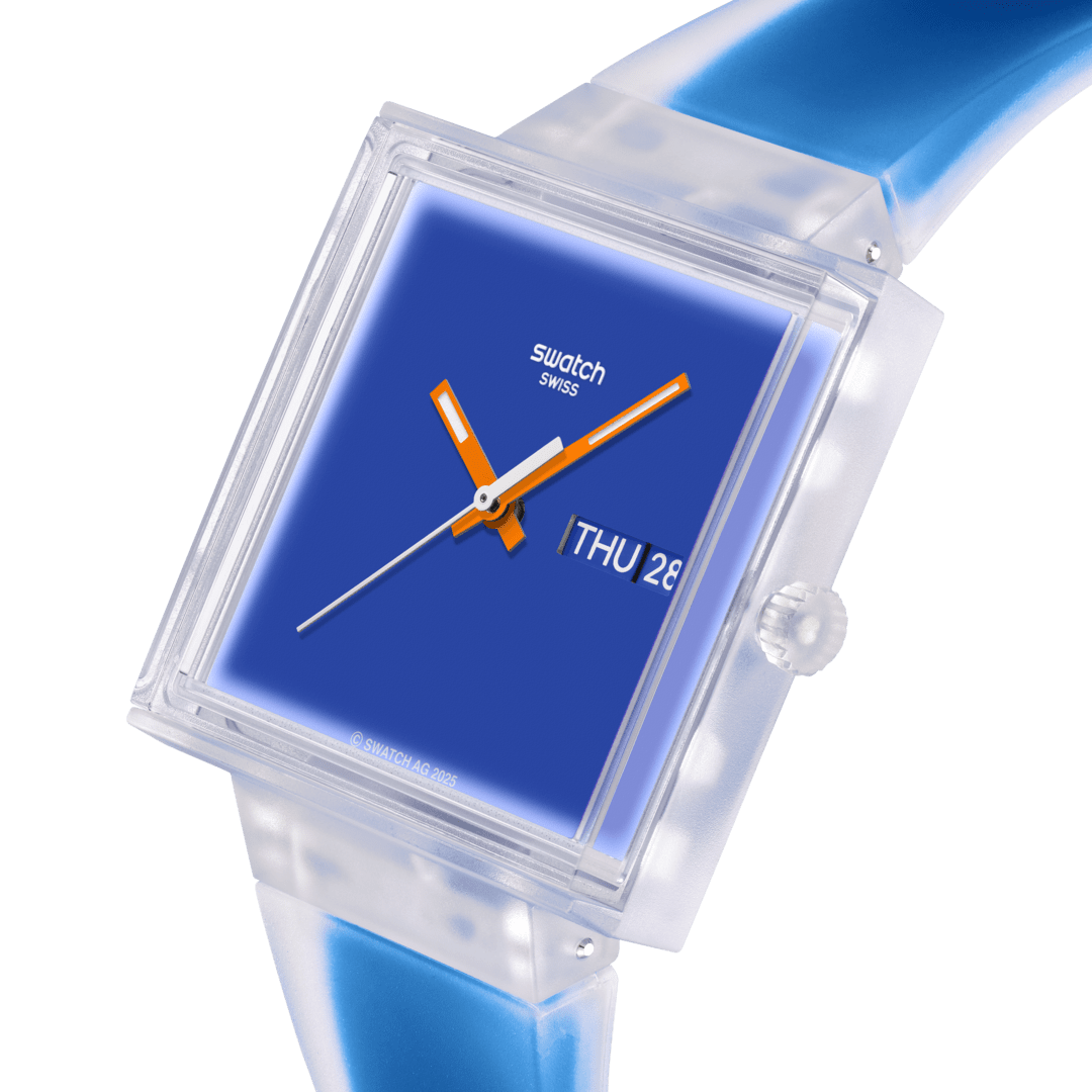 Swatch What If...See Thru Blue SO38K701 Quartz Watch Blue Dial 41.8 mm