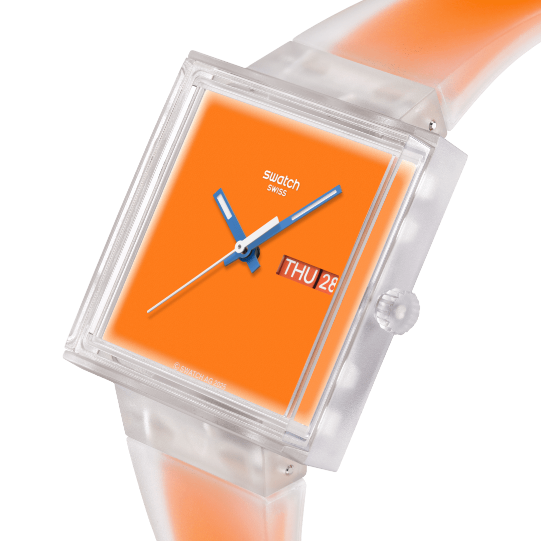 Swatch What If...See Thru Orange SO38K704 Quartz Watch Orange Dial 41.8 mm
