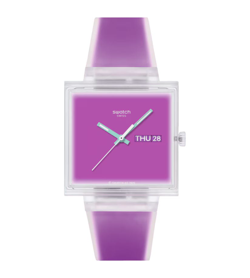 Swatch What If...See Thru Magenta Watch - SO38K705