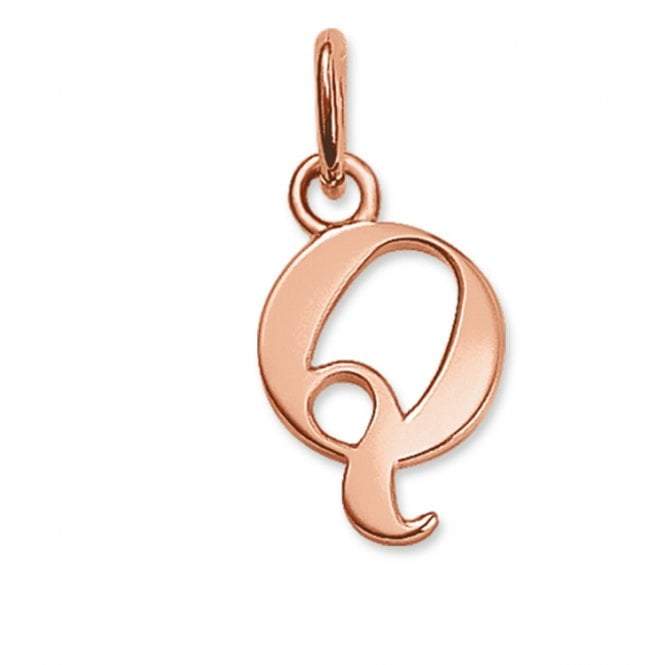 STERLING SILVER Rose Gold Plated Letter Q
