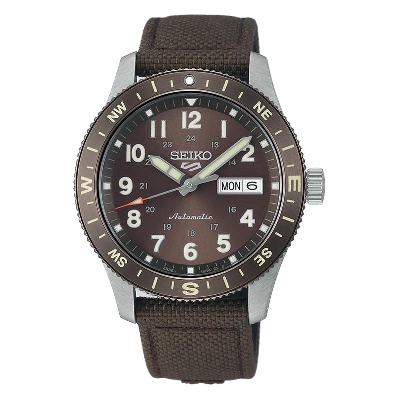 Seiko 5 Sports Field Automatic Watch Brown Dial Nylon Strap