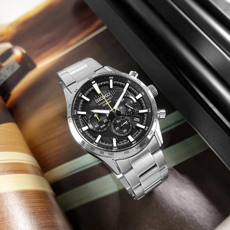 Seiko Chronograph Black Dial Chronograph Watch