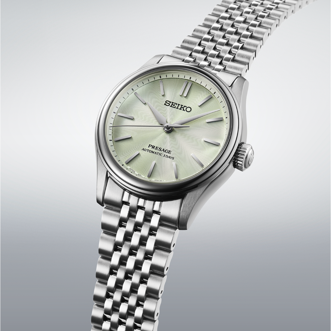 Seiko Presage Classic Green Dial HCC002J1 - side angle