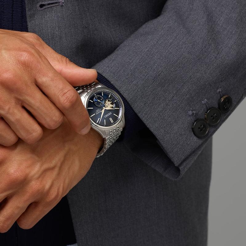 Seiko Presage Classic Series SPB527J1 Automatic Open Heart Blue Dial Watch