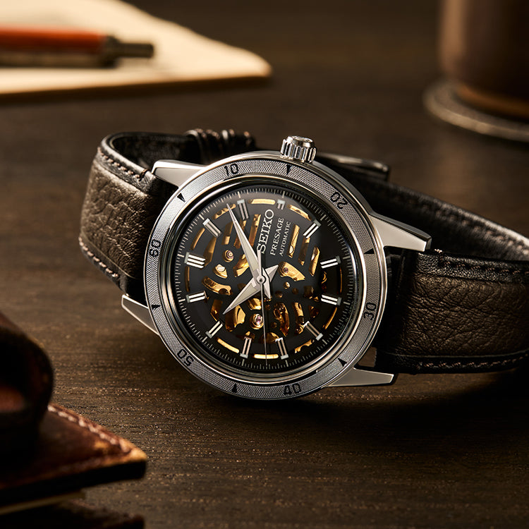 Seiko Presage Style 60s Biker Elegance Automatic Leather Watch