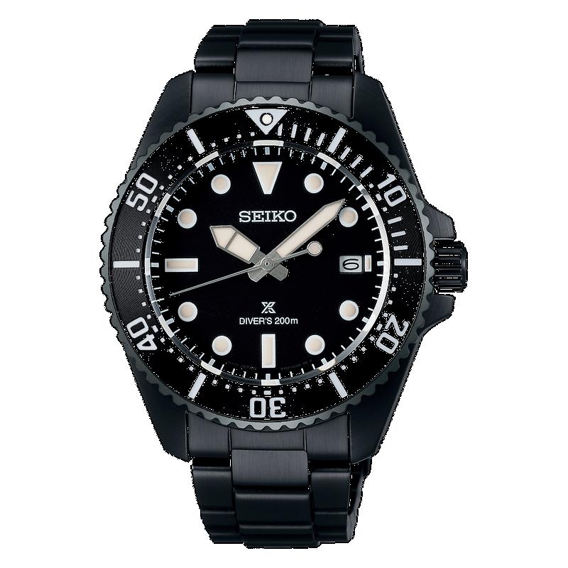 Seiko Prospex Solar Diver All-Black 200m Waterproof Watch