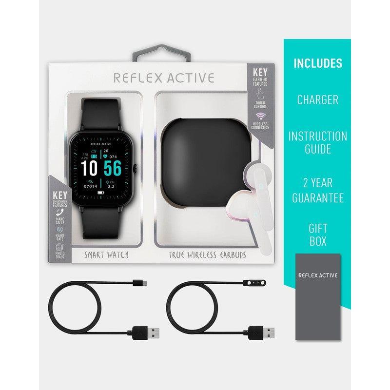 Series 17 Reflex Active Black Smart Watch & True Wireless Sound Earbud Set