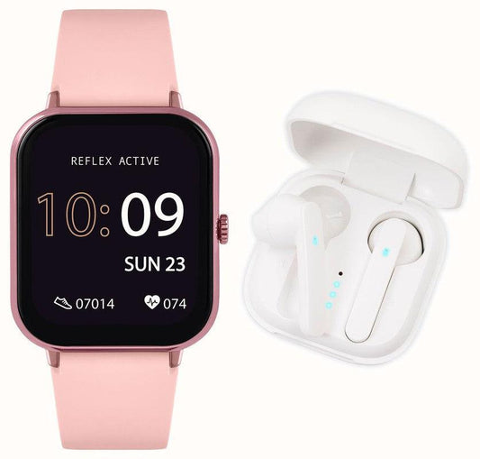 Series 17 Reflex Active Pink Smart Watch & True Wireless Sound Earbud Set