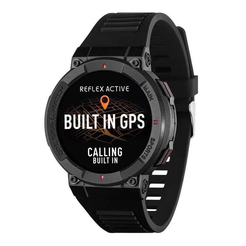 Series 43 Reflex Active Black Silicone GPS Sports Smart Calling Watch