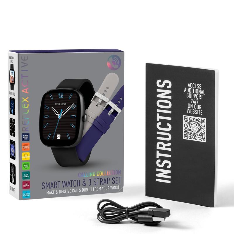 Series 50 Reflex Active Black Smart Calling Watch Interchangeable Set