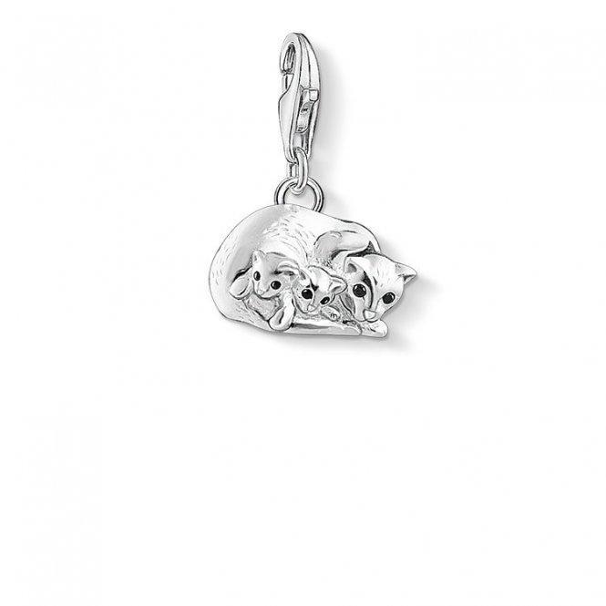 Silver Cats Charm