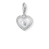 Silver Cubic Zirconia Heart Charm