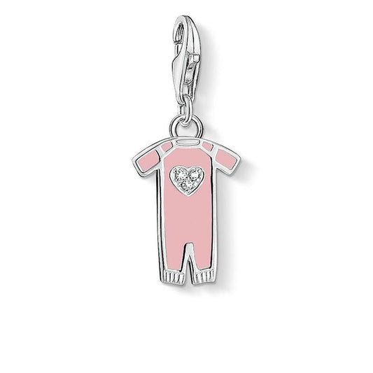 Silver Pink Baby Grow Charm