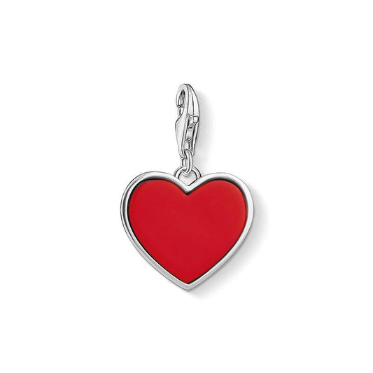 Silver Red Heart Charm