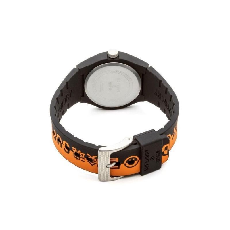 Superdry Gents Urban Mixed Orange And Black Silicone Strap