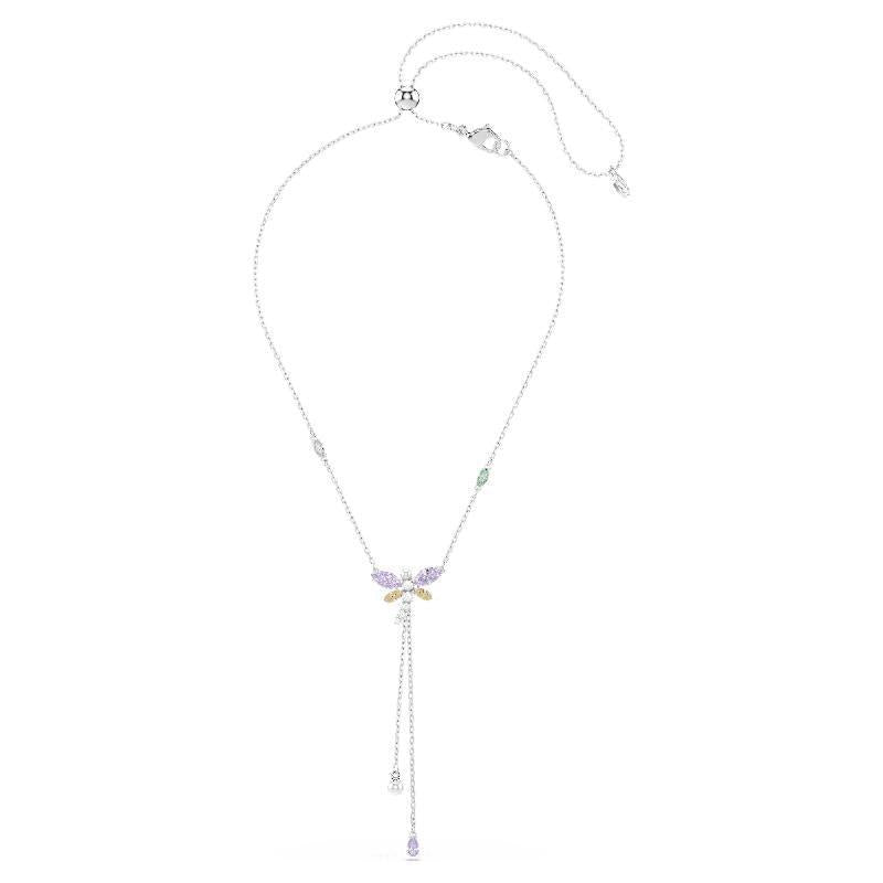 Swarovski Ariana Grande Dragonfly Mixed Cuts Multicolored Rhodium Plated Y Necklace