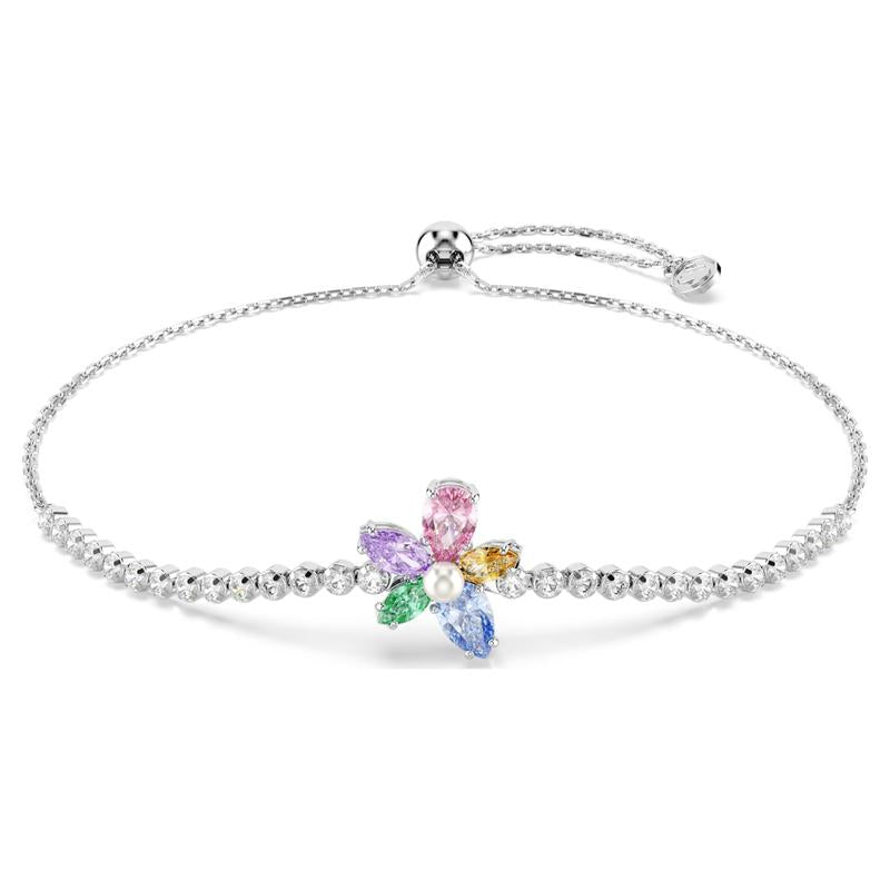 Swarovski Ariana Grande Flower Multicolored Mixed Cuts Rhodium Plated Bracelet