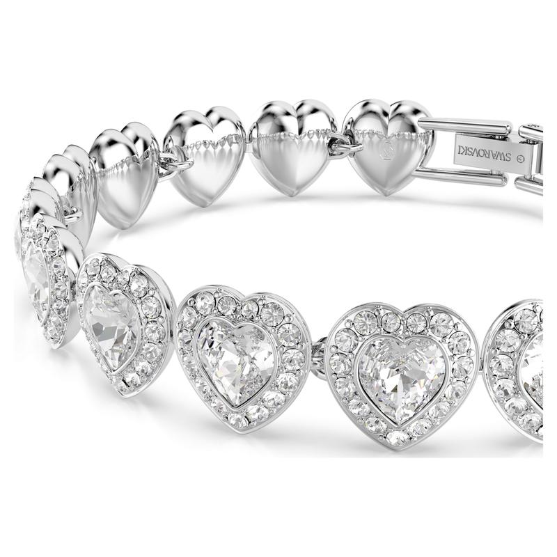 Swarovski Ariana Grande Heart White Mixed Cuts Rhodium Plated Bracelet