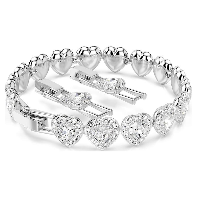 Swarovski Ariana Grande Heart White Mixed Cuts Rhodium Plated Bracelet