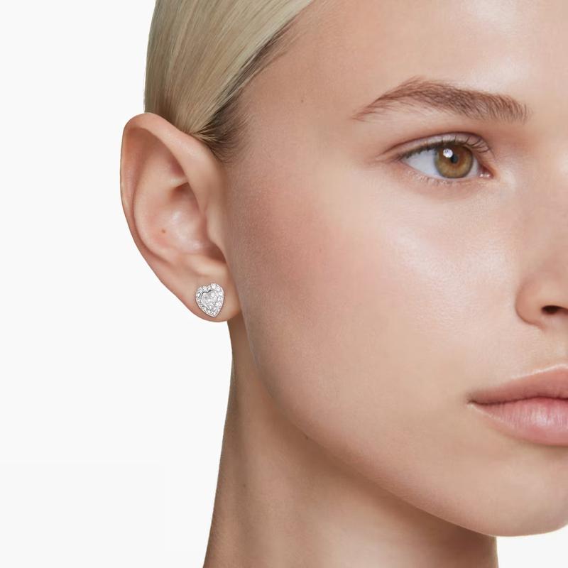 Swarovski Ariana Grande Heart White Rhodium Plated Stud Earrings