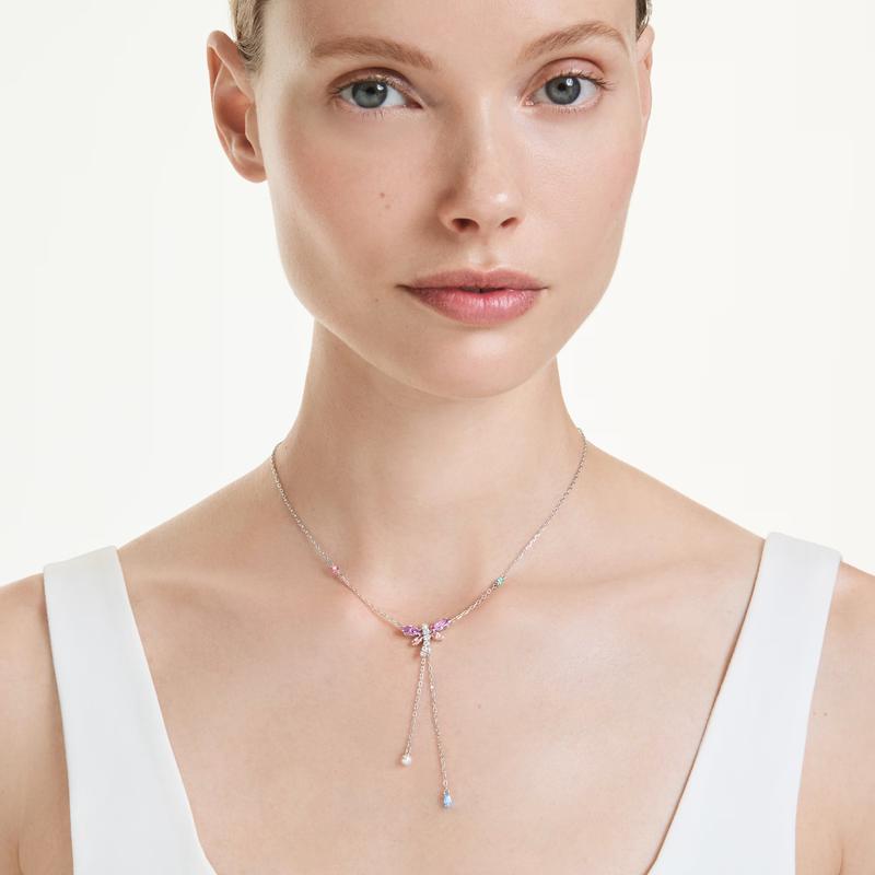 Swarovski Ariana Grande Mixed Cuts Dragonfly Multicolored Y Necklace