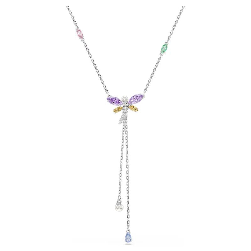 Swarovski Ariana Grande Mixed Cuts Dragonfly Multicolored Y Necklace