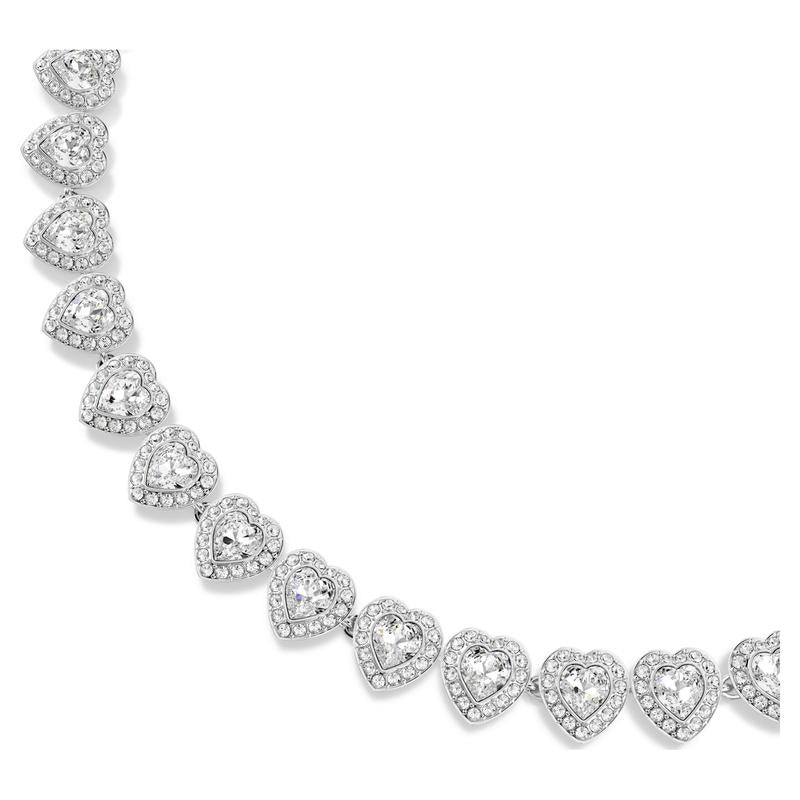Swarovski Ariana Grande Mixed Cuts Heart White Rhodium Plated Necklace