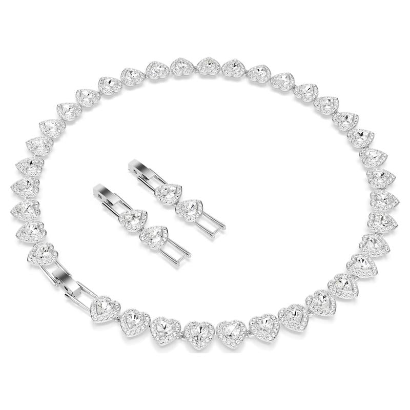 Swarovski Ariana Grande Mixed Cuts Heart White Rhodium Plated Necklace