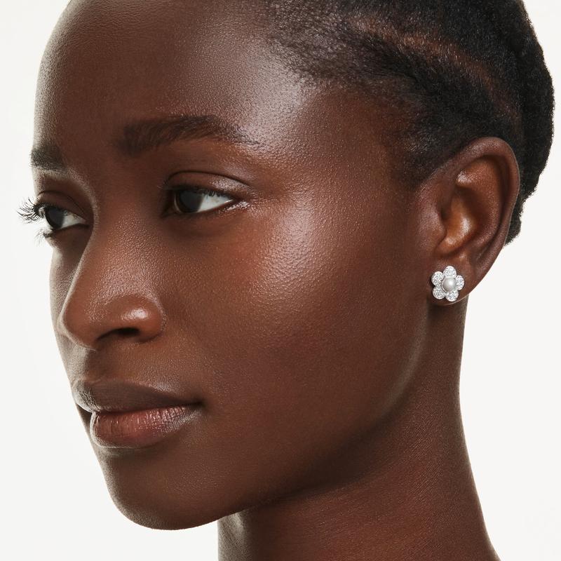 Swarovski Ariana Grande Silver Flower Stud Earrings