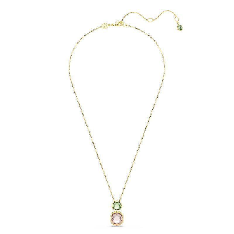 Swarovski Chroma Cushion Cut Multicoloured Gold Plated Pendant