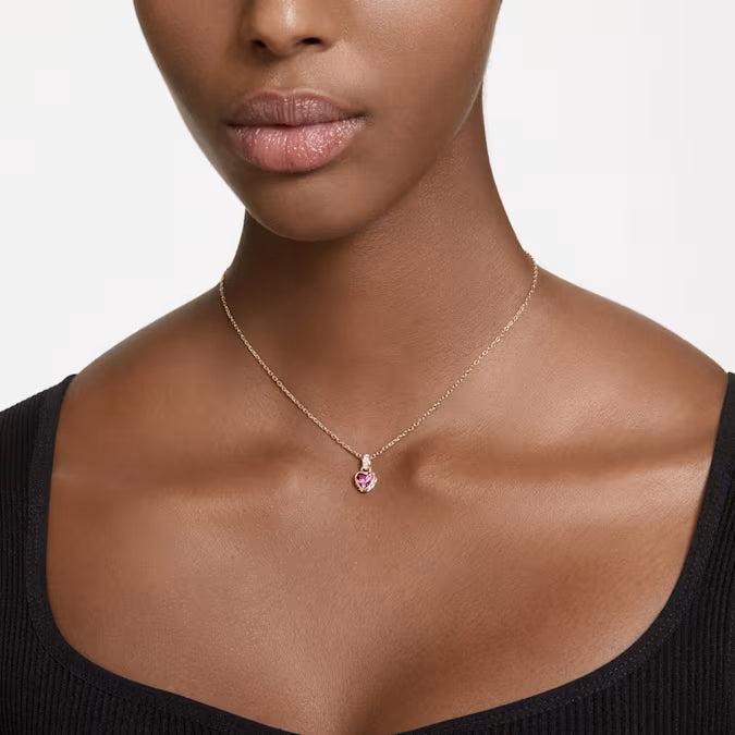 Swarovski Chroma Heart Gold Plated Red Pendant