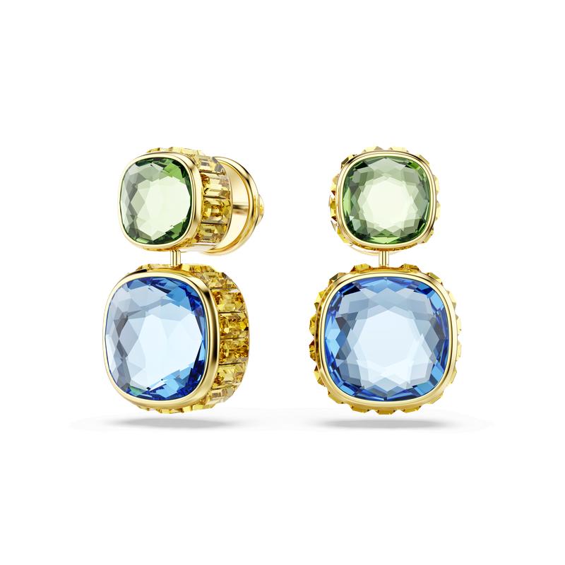 Swarovski Chroma Twist Reversible Drop Cushion Cut Earrings