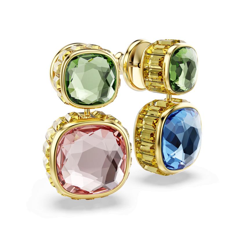 Swarovski Chroma Twist Reversible Drop Cushion Cut Earrings